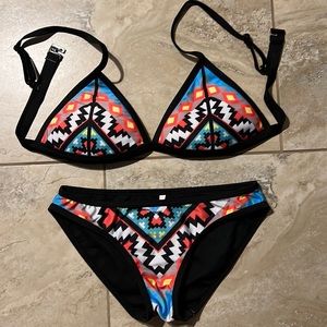 Black tribal bikini
